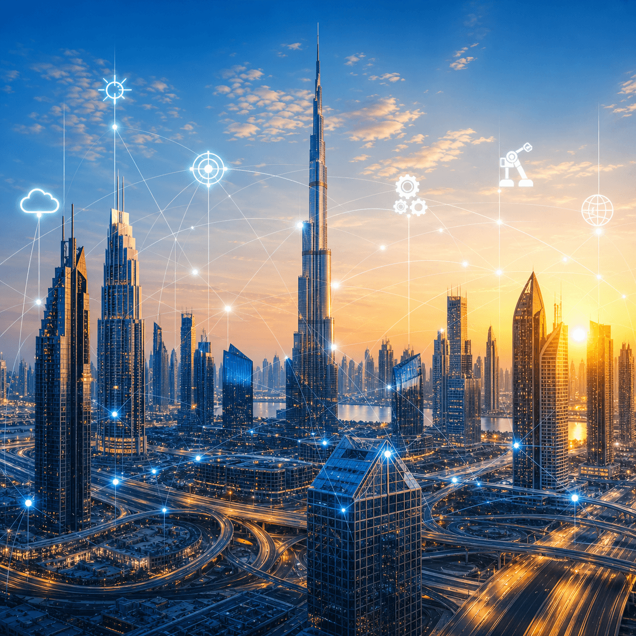Digital transformation interface representing Nexain Arabia vision